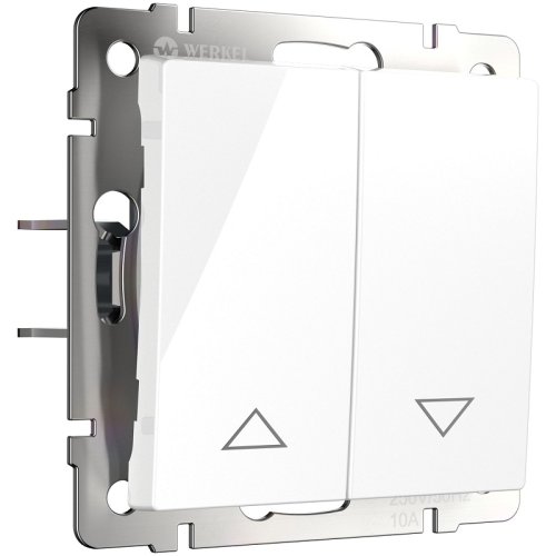 Выключатель жалюзи без фиксации без рамки Werkel 2-кл. белый глянцевый картинка